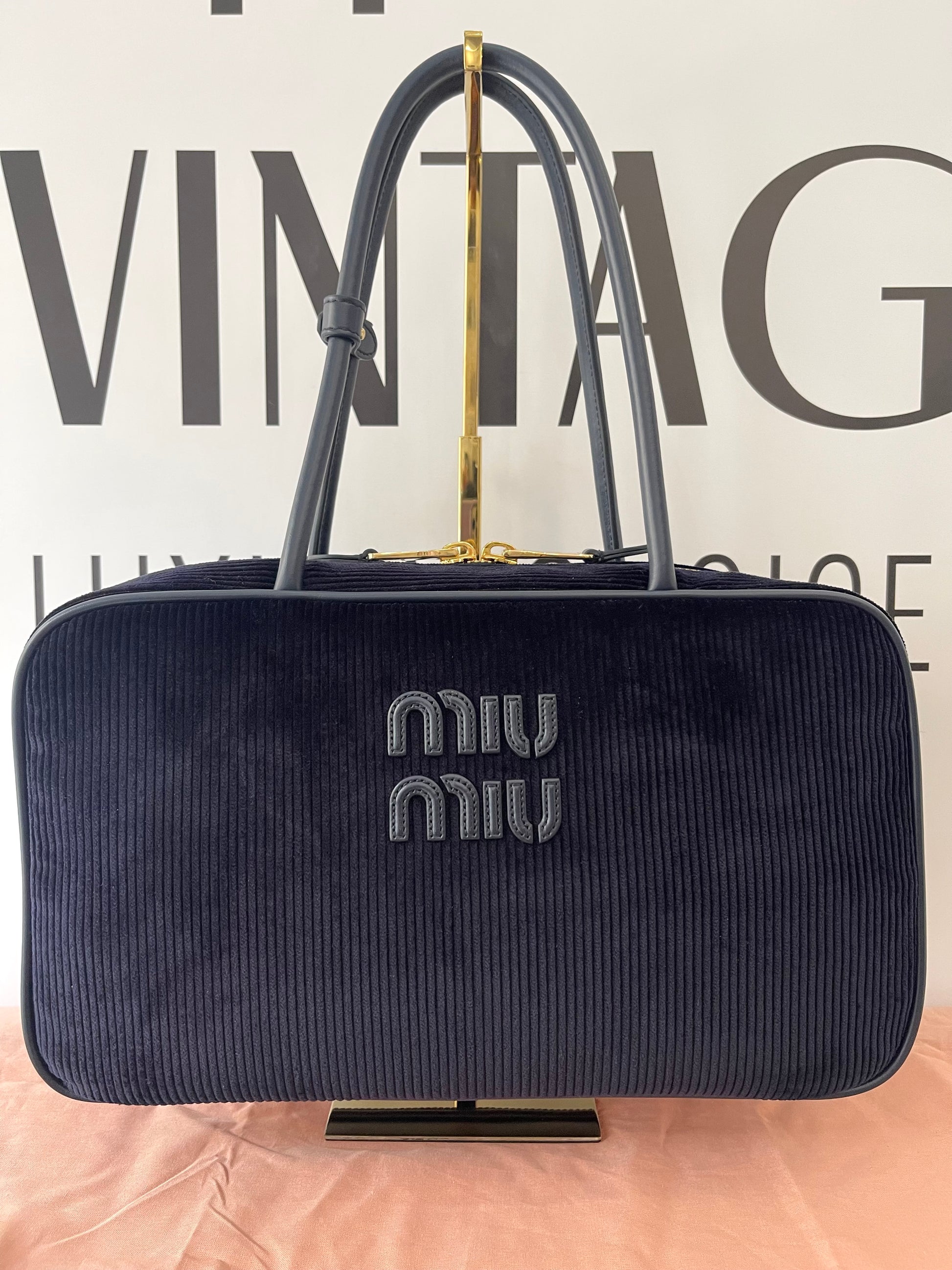 Borsa Beau in velluto a coste Miu Miu