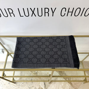 Sciarpa GG jacquard grigio antracite Gucci