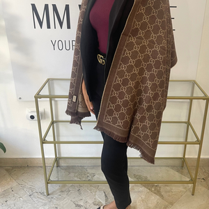 Sciarpa GG jacquard sabbia/marrone Gucci