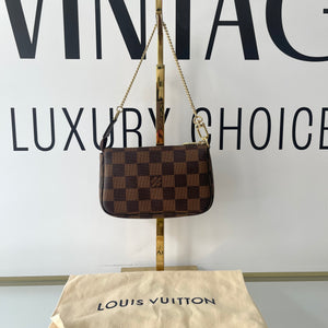 Borsa Mini Pochette Accessoires Damier Ebène Louis Vuitton