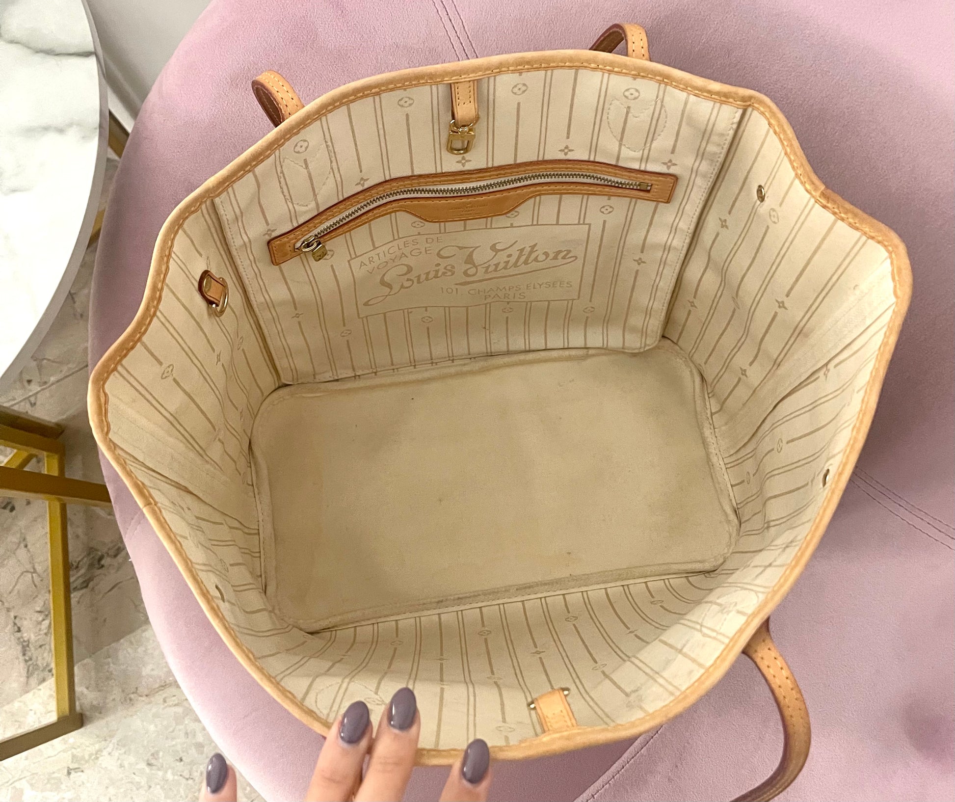 Borsa Neverfull MM Damier Azur Louis Vuitton