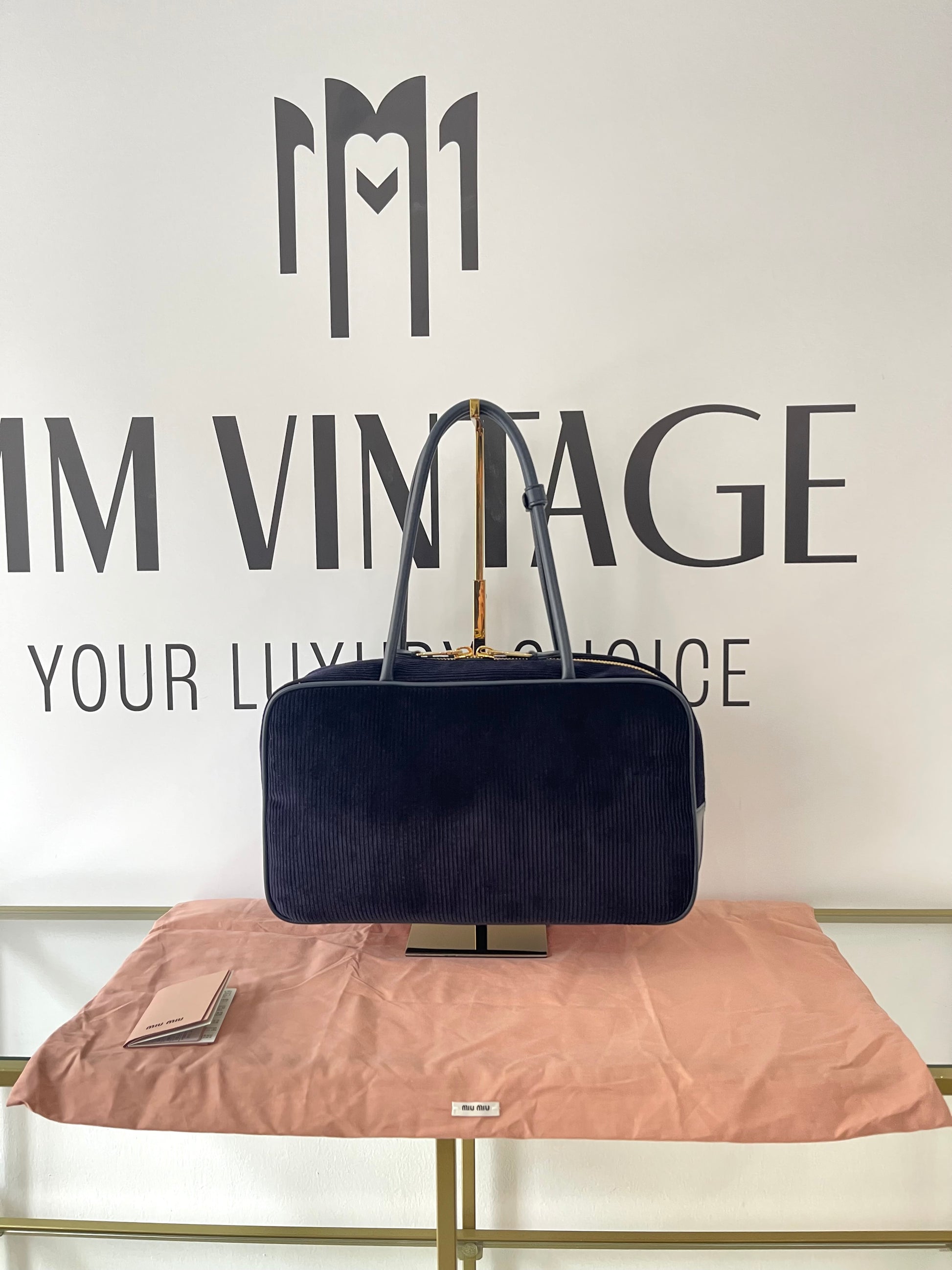 Borsa Beau in velluto a coste Miu Miu