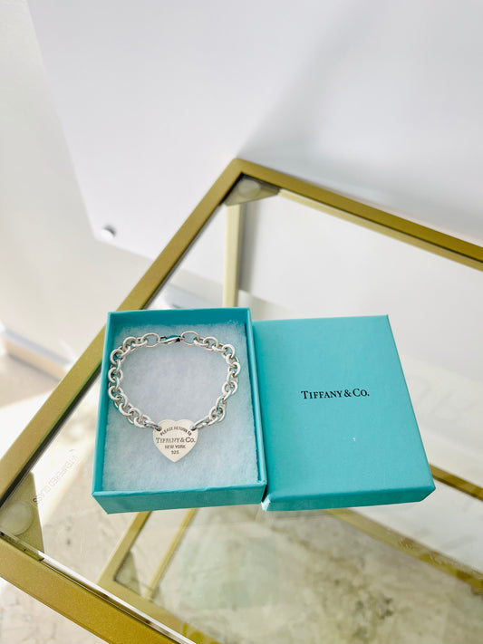 Bracciale a maglie  cuore centrale M Tiffany