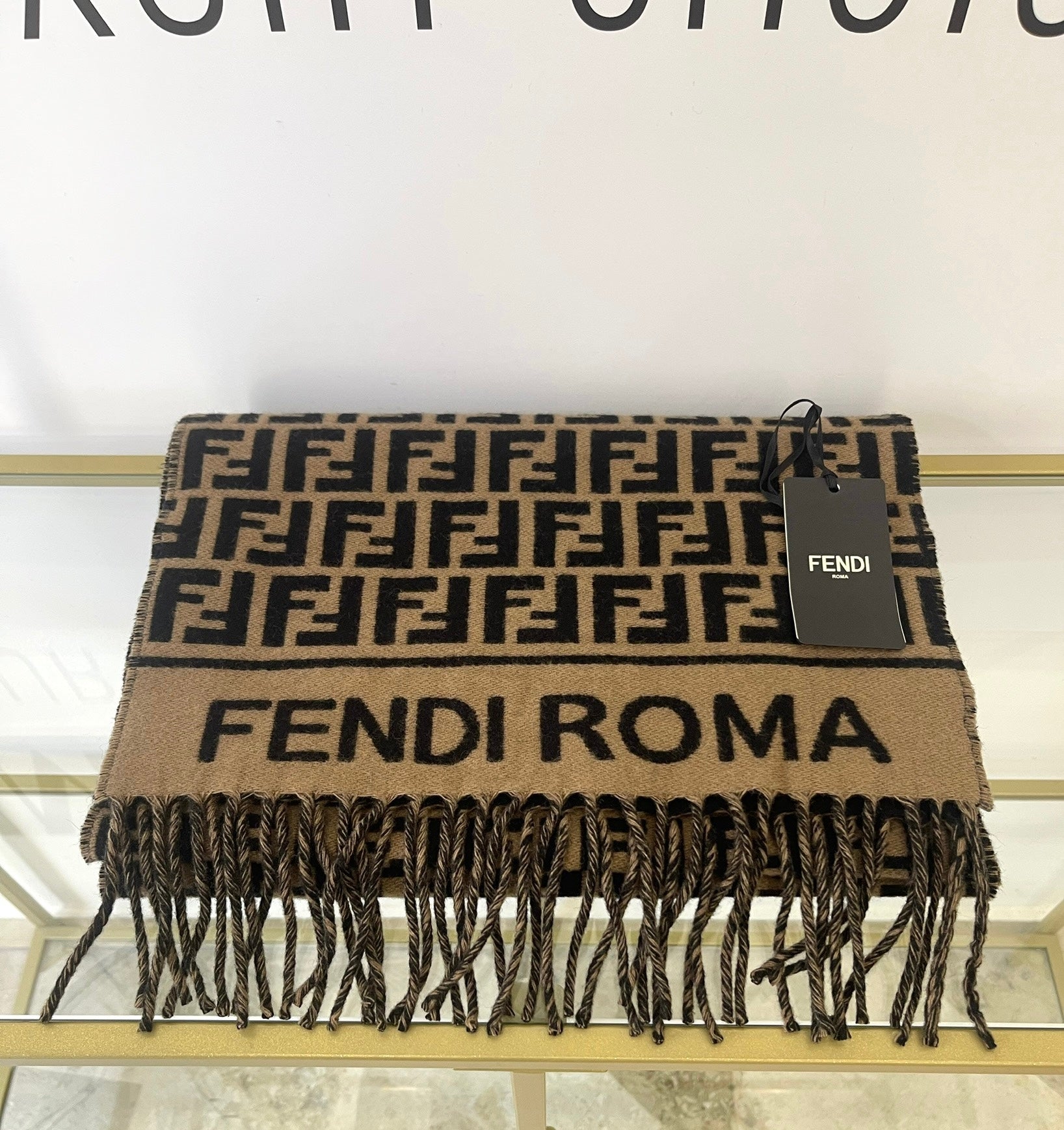 Sciarpa nero/tabacco Fendi