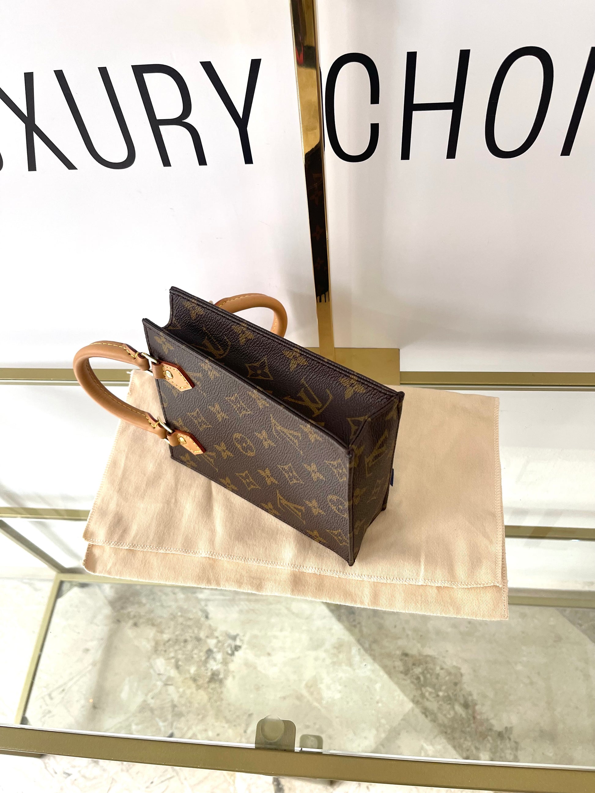 Borsa Petit Sac Plat Monogram Louis Vuitton