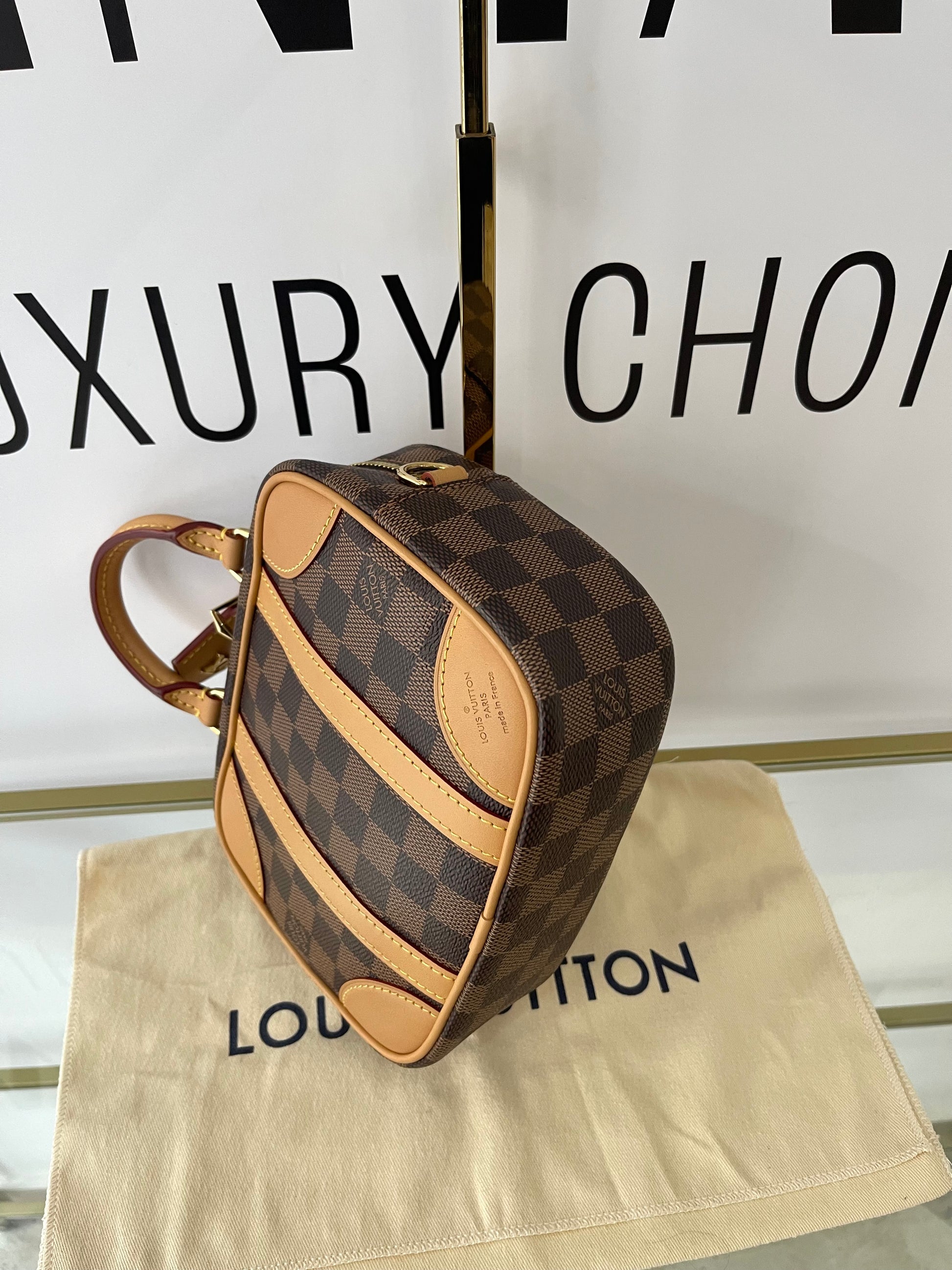 Borsa Valisette Souple BB Damier Ebène Louis Vuitton