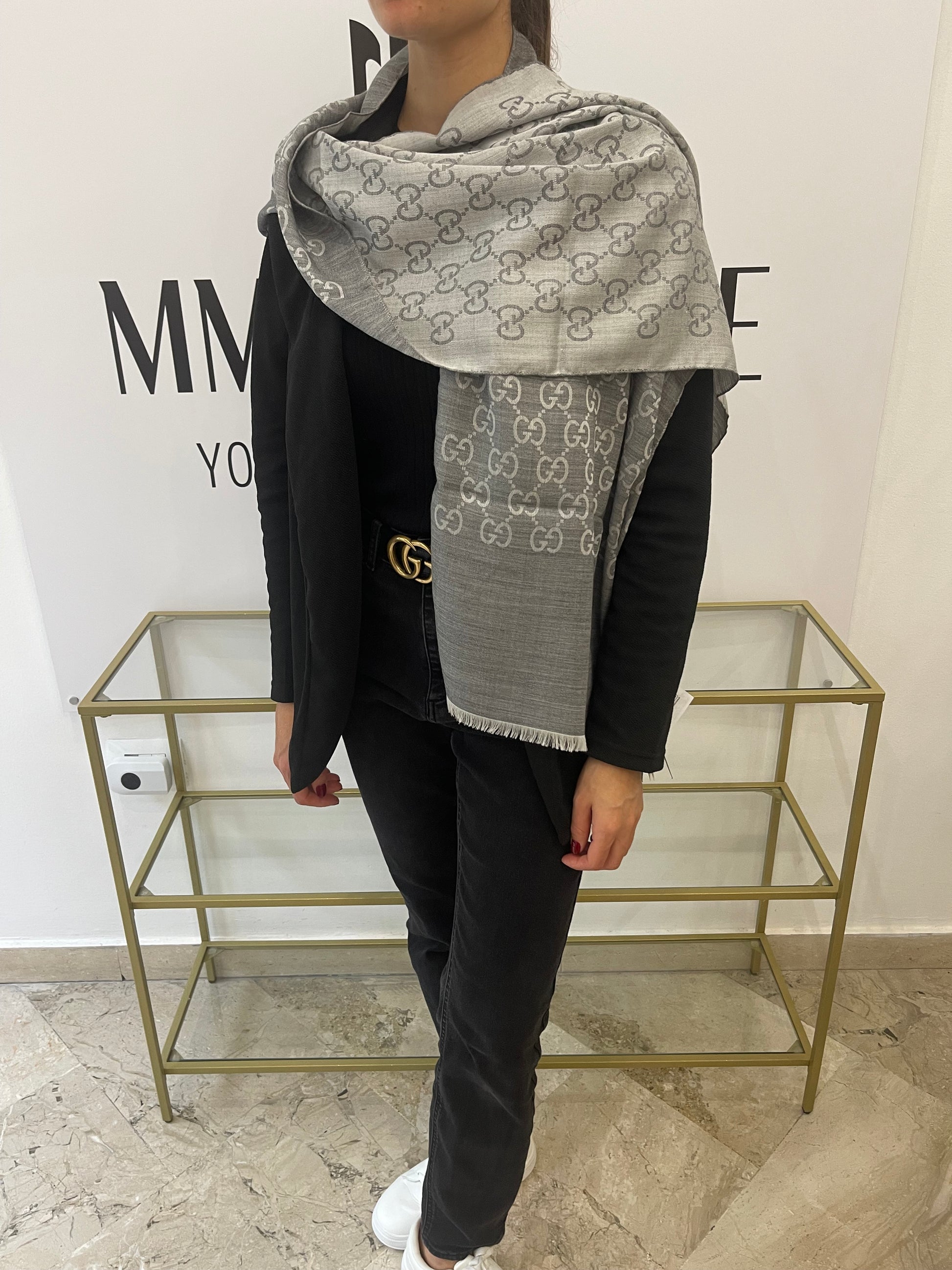 Stola GG in Lana e Seta reversibile Gucci