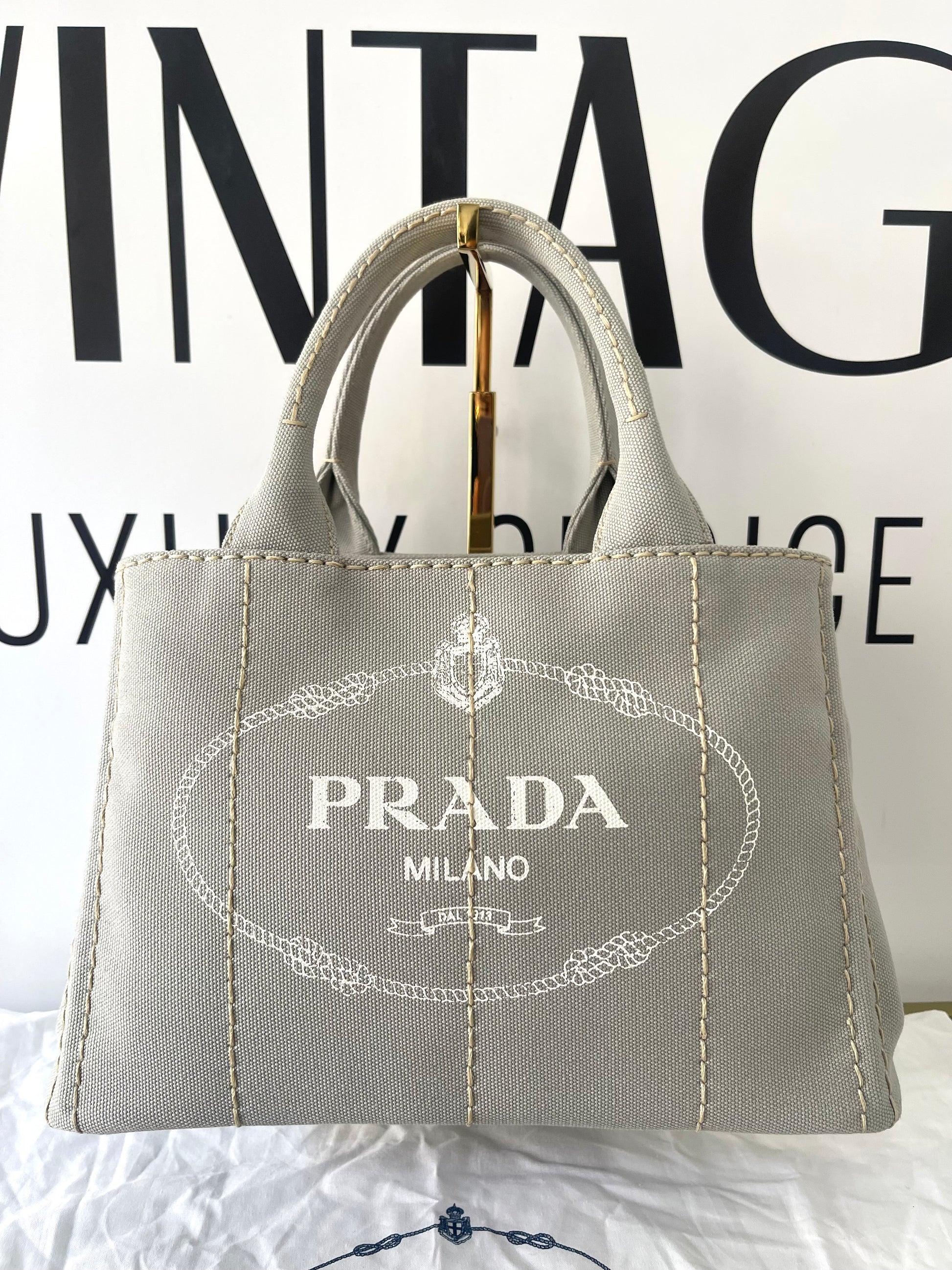 Borsa Shopping Bag Canapa Prada