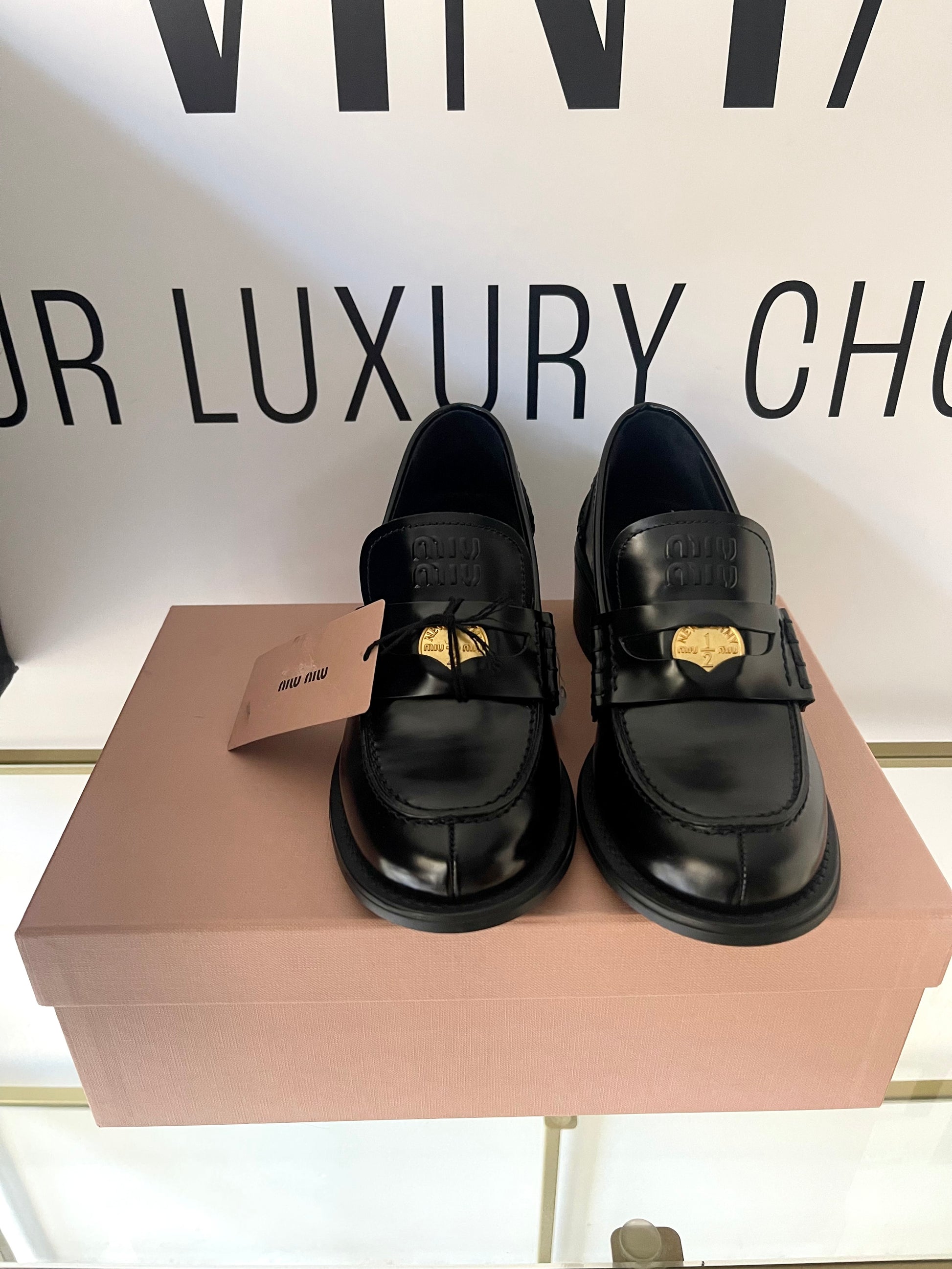 Mocassini in pelle spazzolata Miu Miu