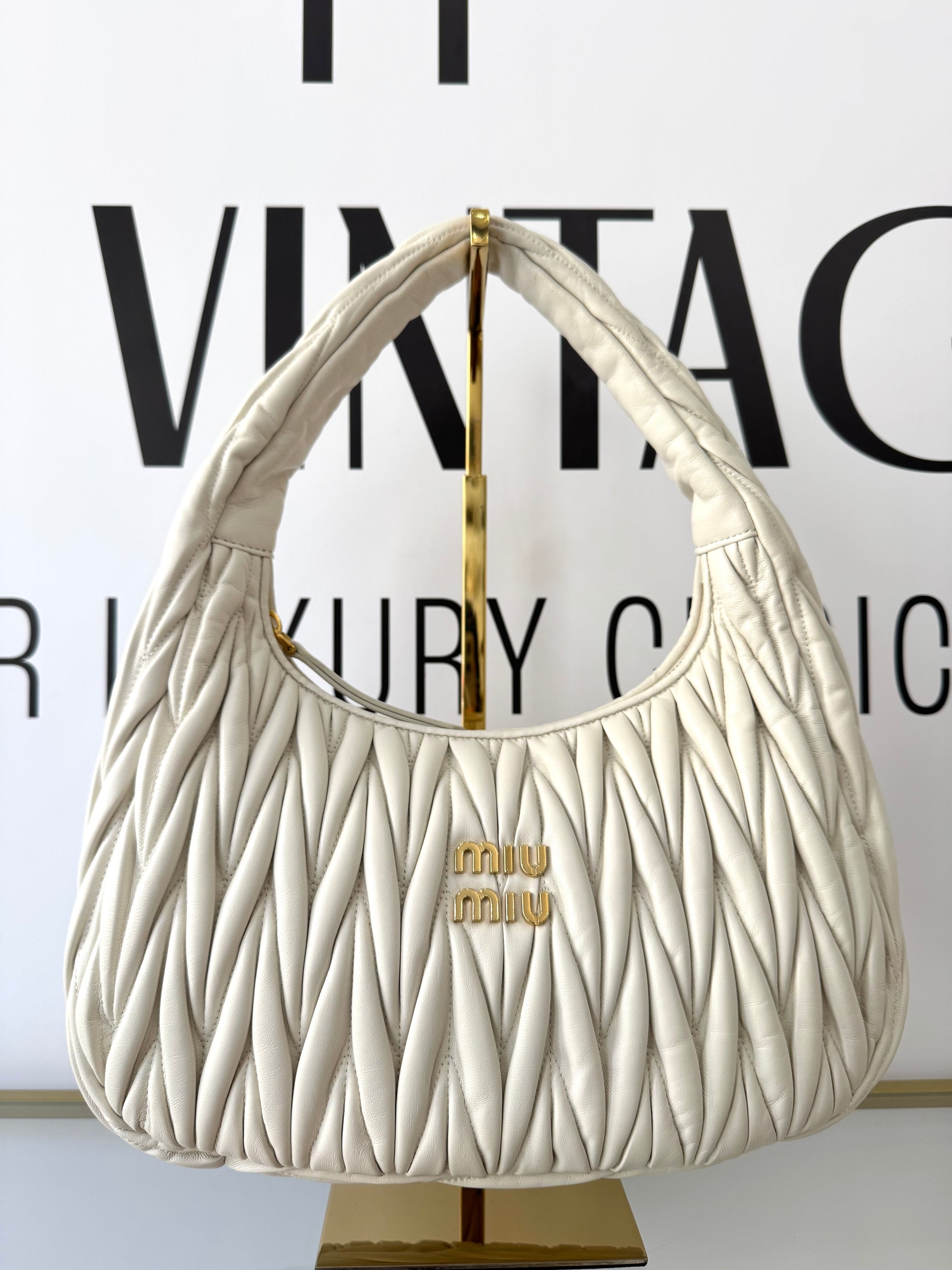 Borsa Hobo Wander Matelassé Miu Miu