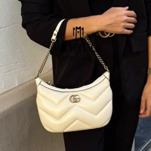 Borsa a spalla Gucci Marmont Bianca