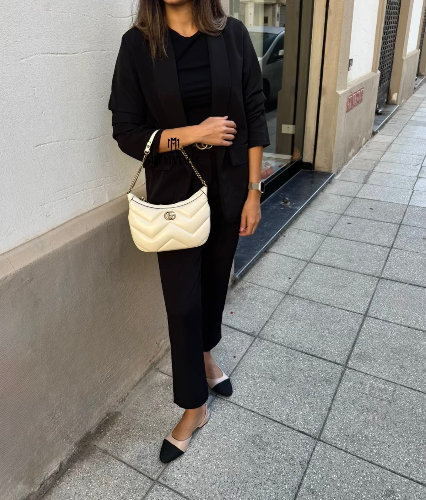 Borsa a spalla Gucci Marmont Bianca