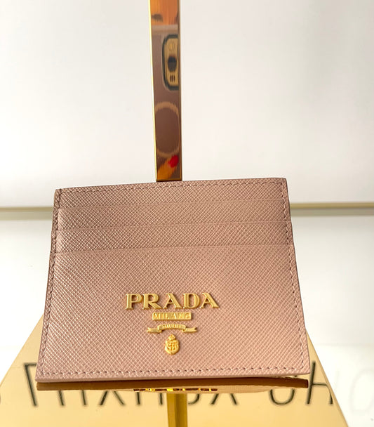 Portacarte in Saffiano Prada cipria