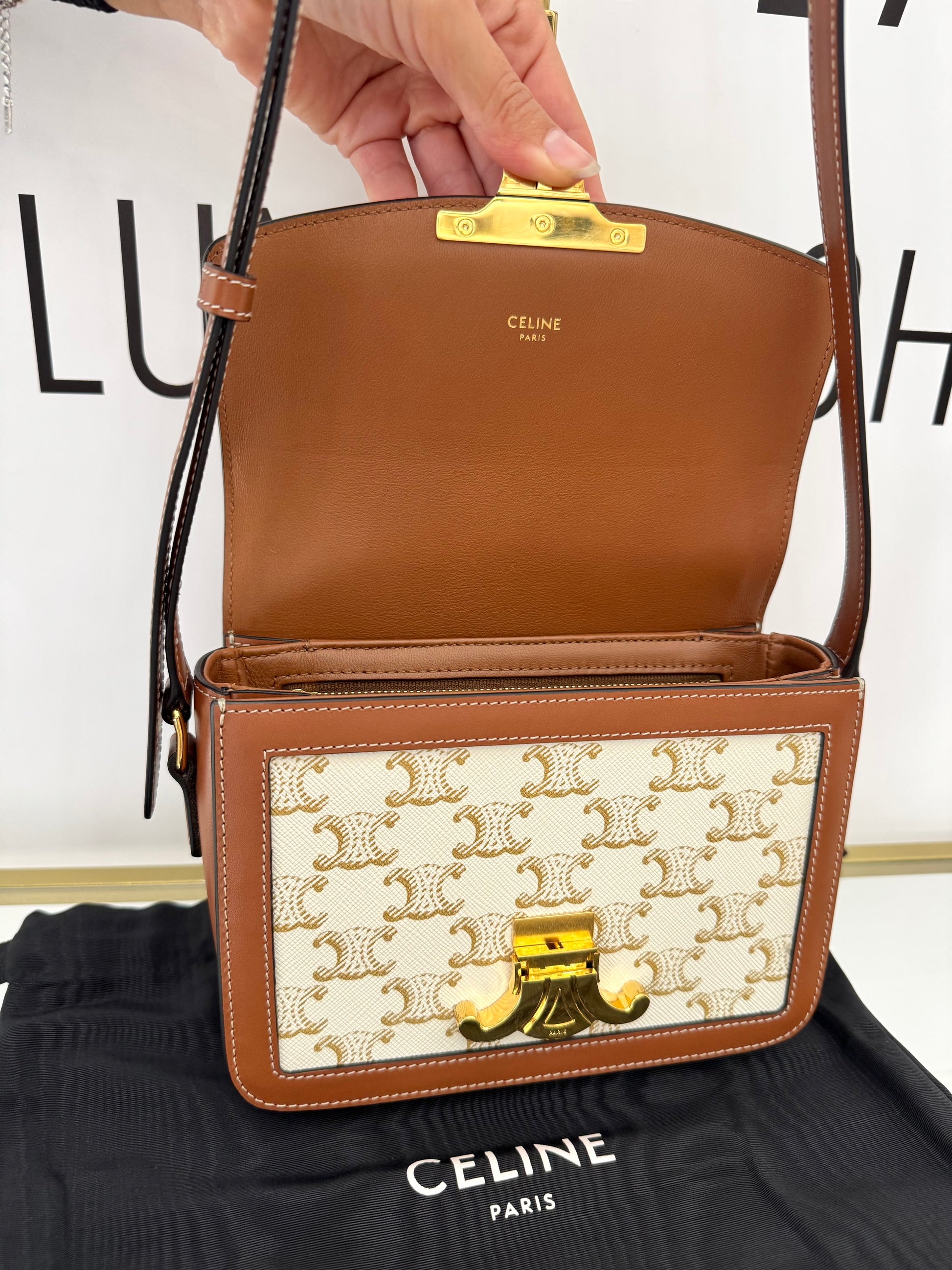 Borsa Teen Triomphe in tela Triomphe Celine