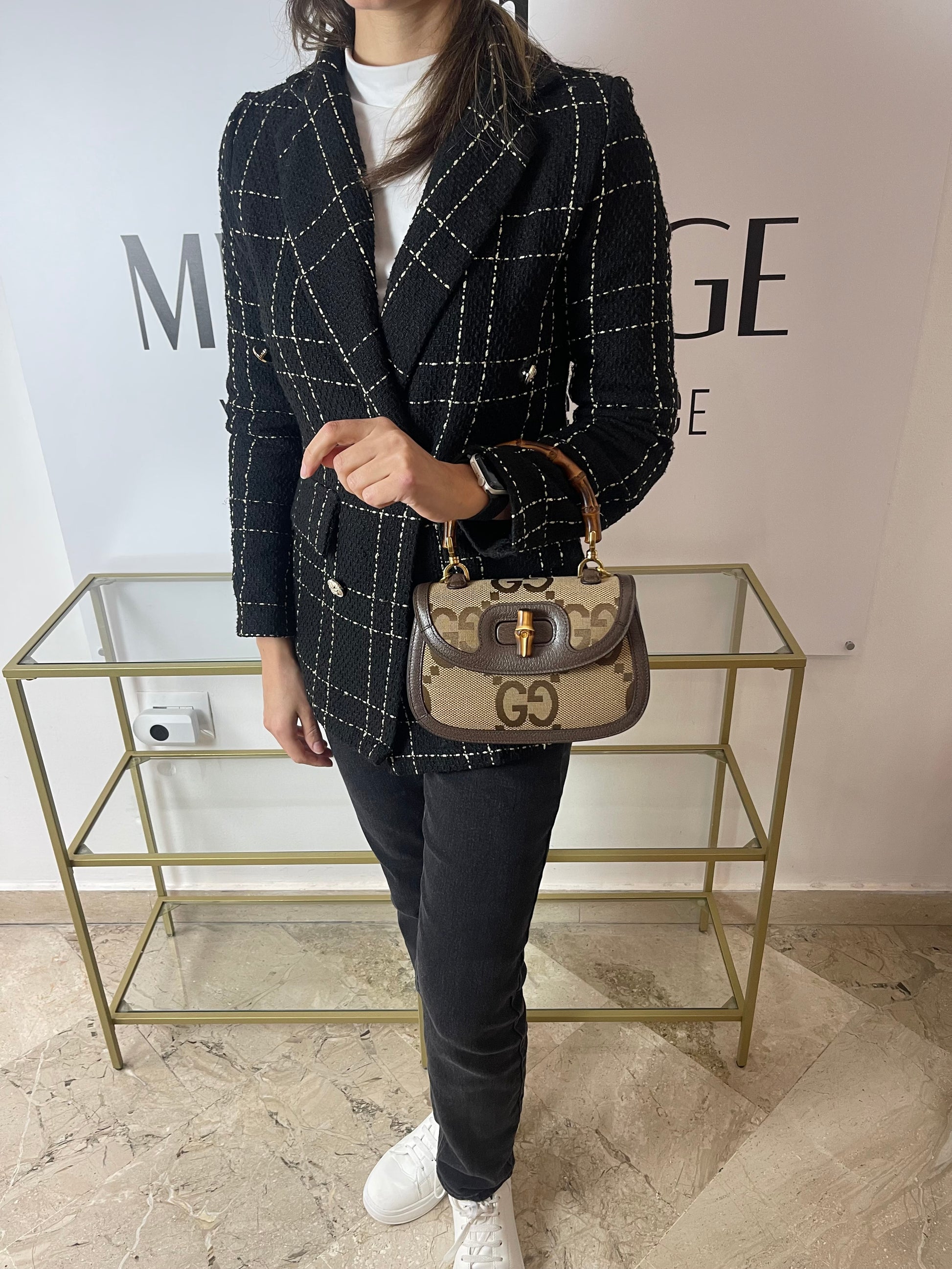 Borsa Bamboo 1947 Jumbo GG Gucci