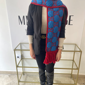 Sciarpa GG Trapuntata blu/rossa Gucci