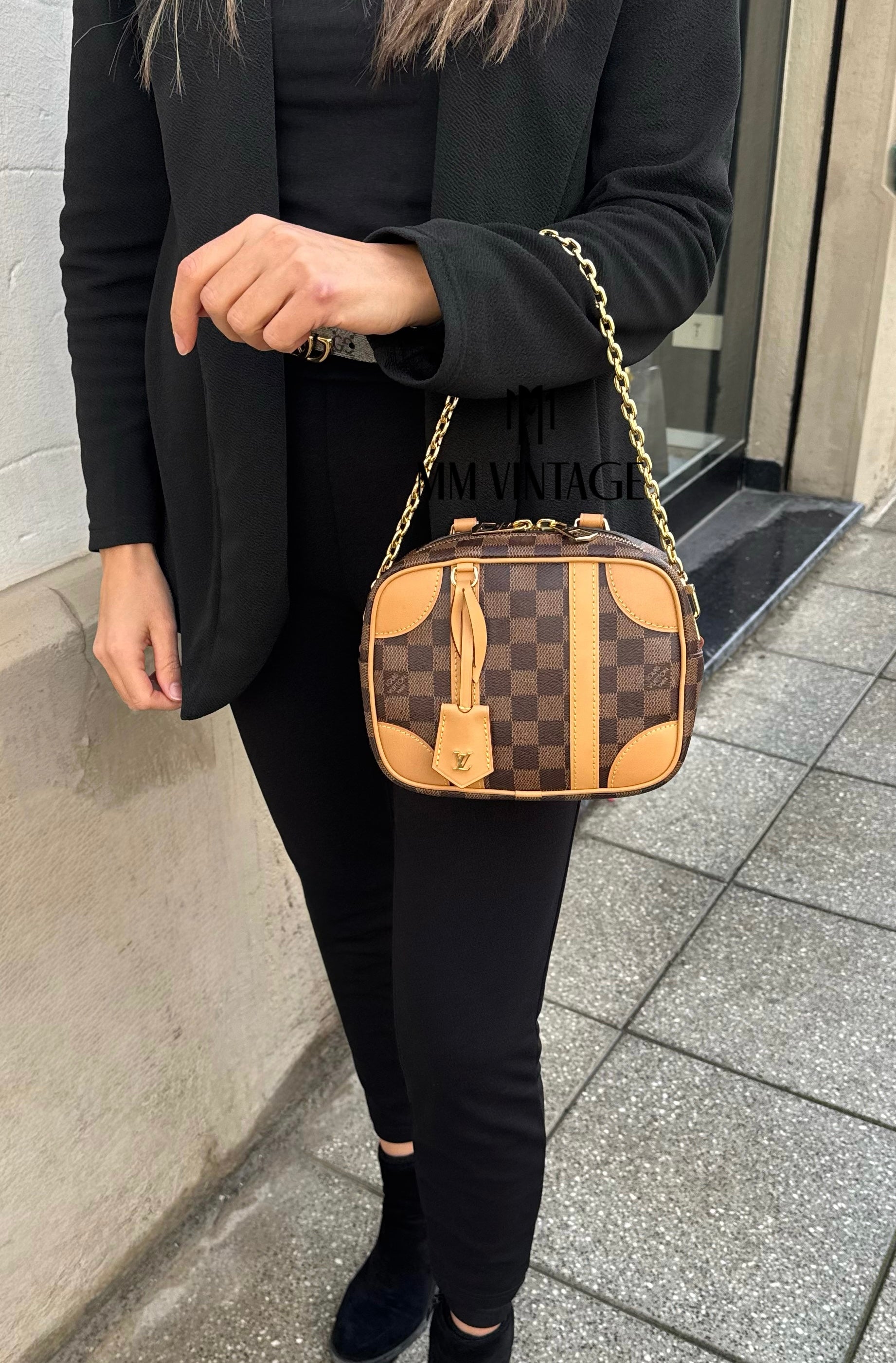 Borsa Valisette Souple BB Damier Ebène Louis Vuitton