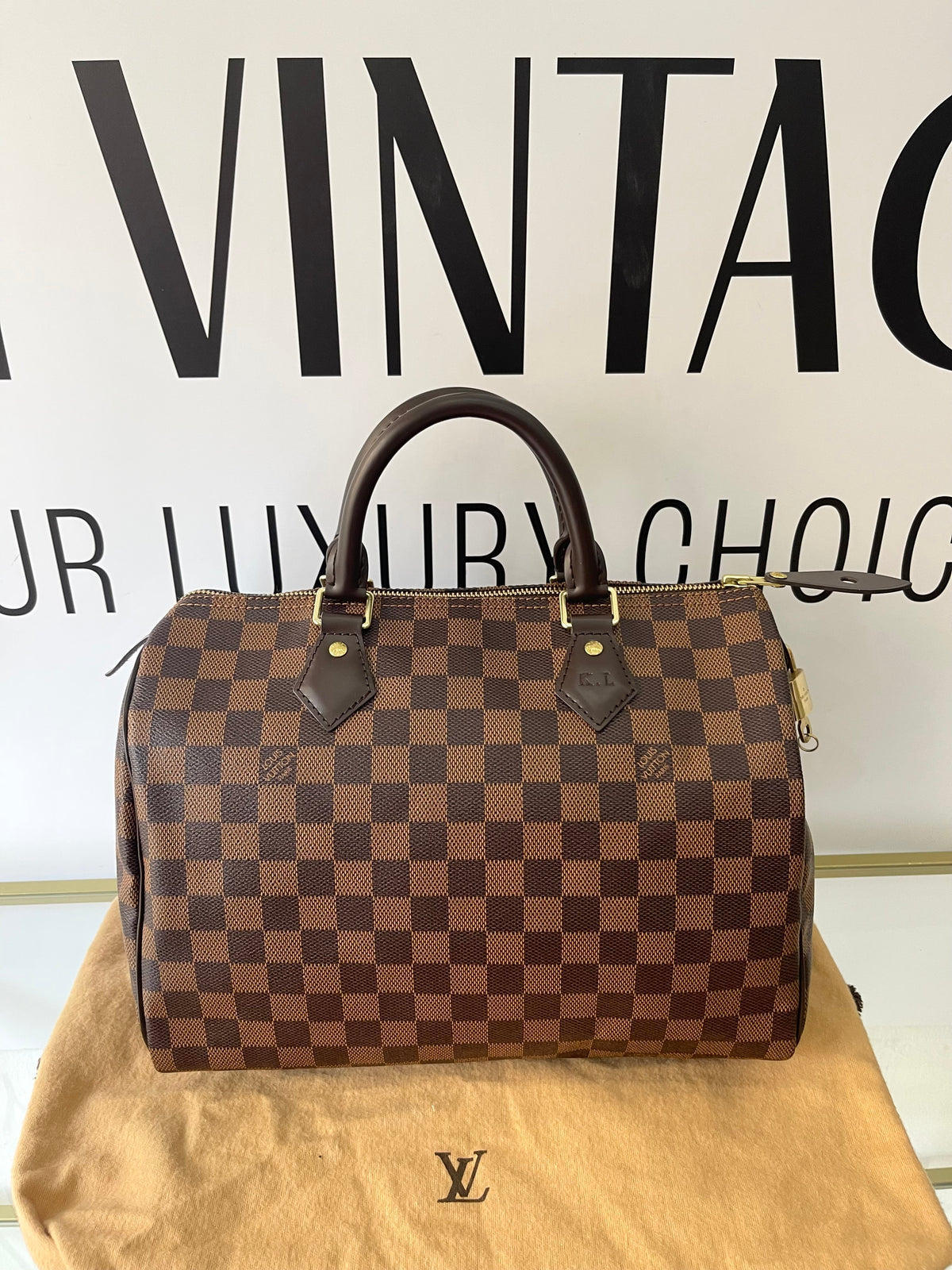 Borsa Speedy 30 Damier Ebène Louis Vuitton