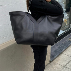 Tote Bag Y maxi in pelle martellata Saint Laurent
