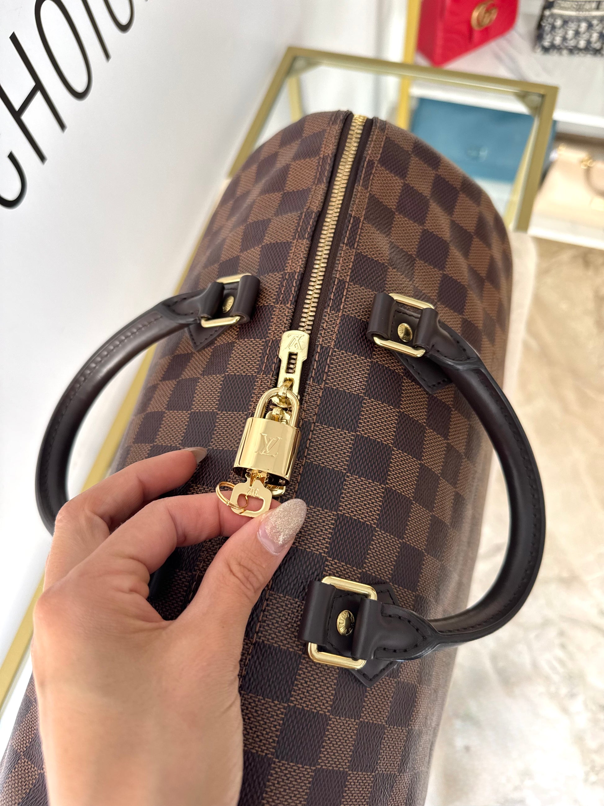 Borsa Speedy Bandoulière 35 Damier Ébène Louis Vuitton