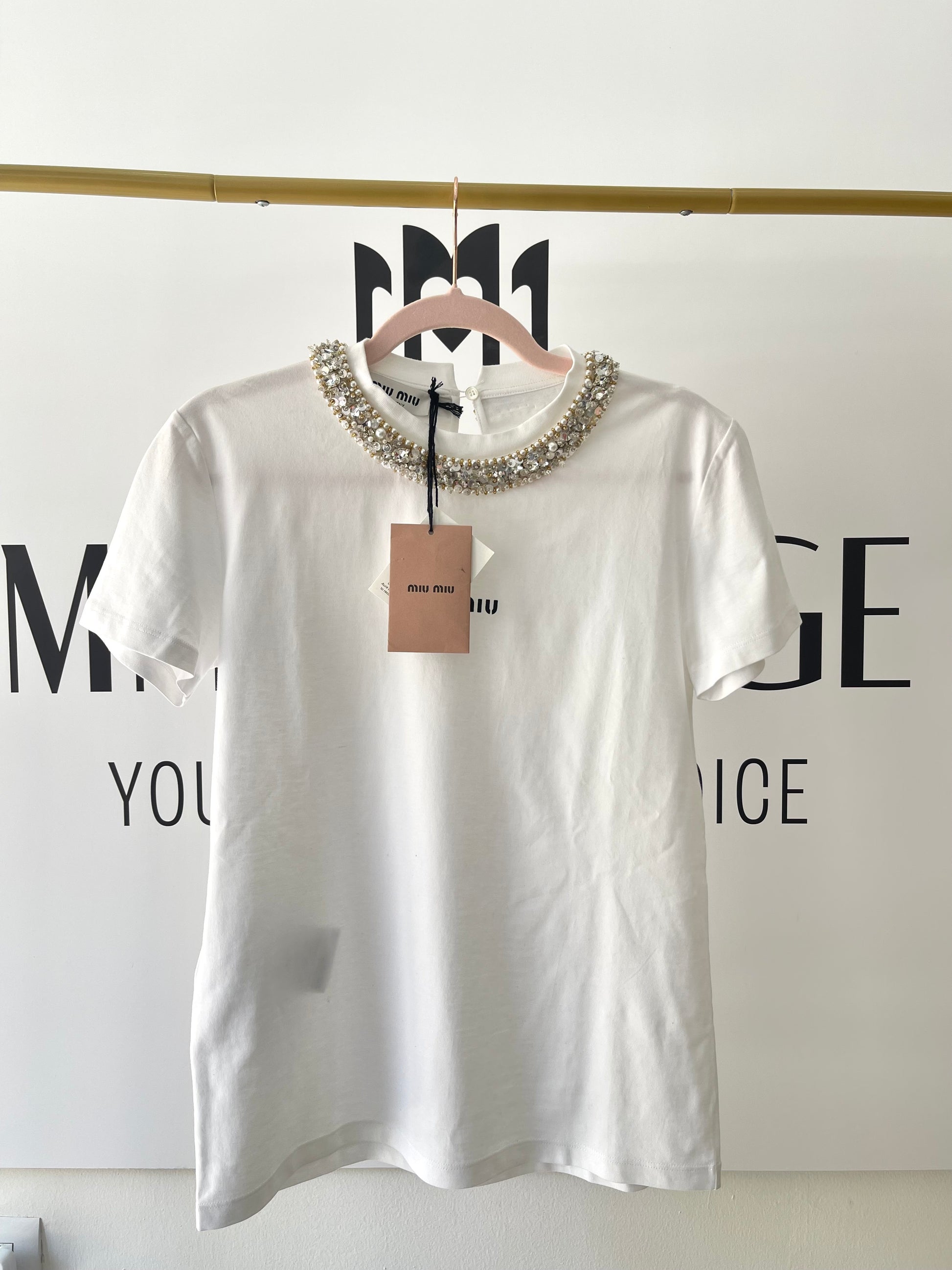 T-Shirt in cotone Miu Miu