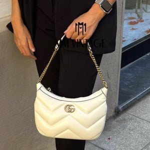 Borsa a spalla Gucci Marmont Bianca