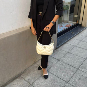 Borsa a spalla Gucci Marmont Bianca