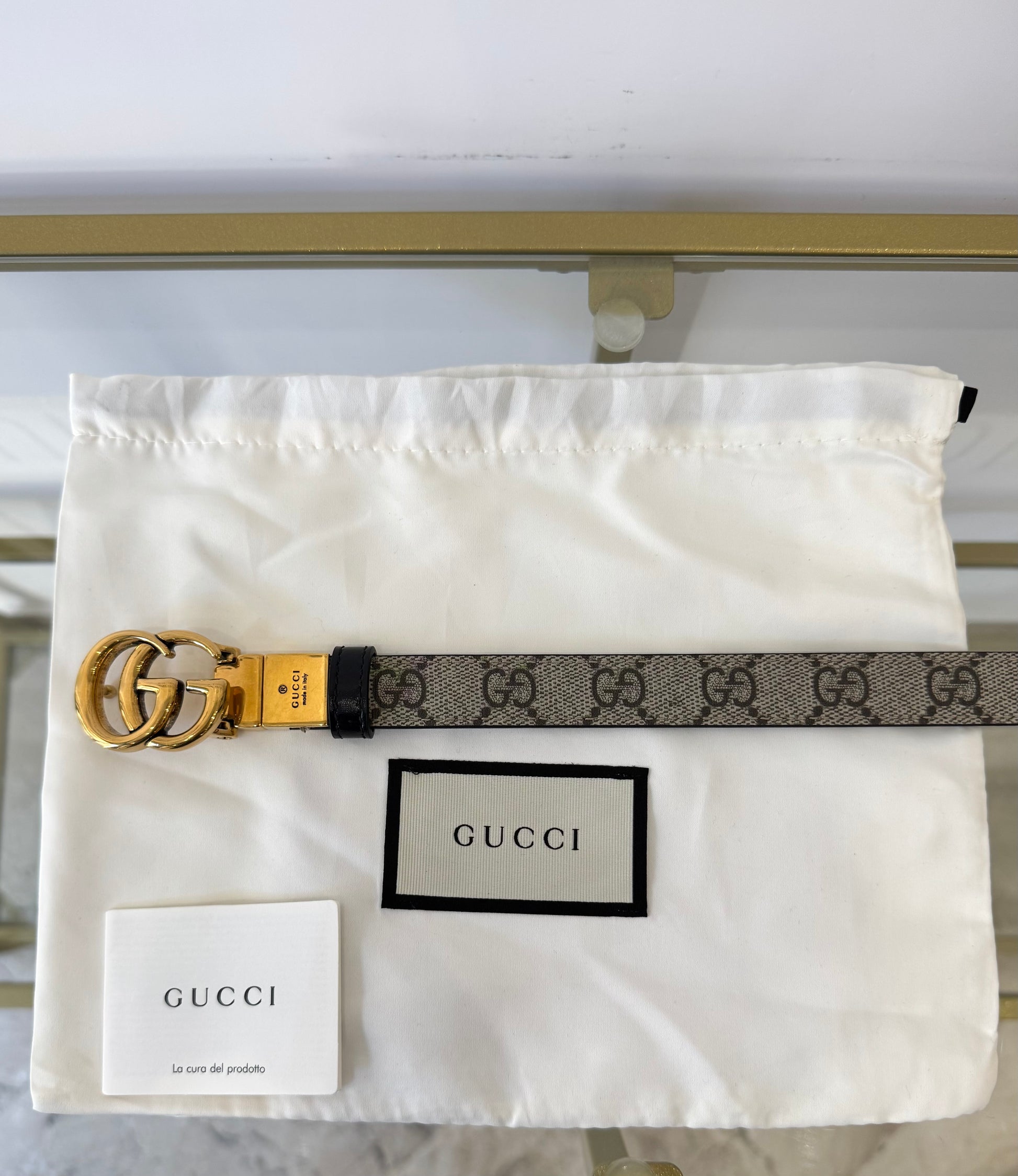 Cintura reversibile GG Marmont Supreme 2 cm Gucci