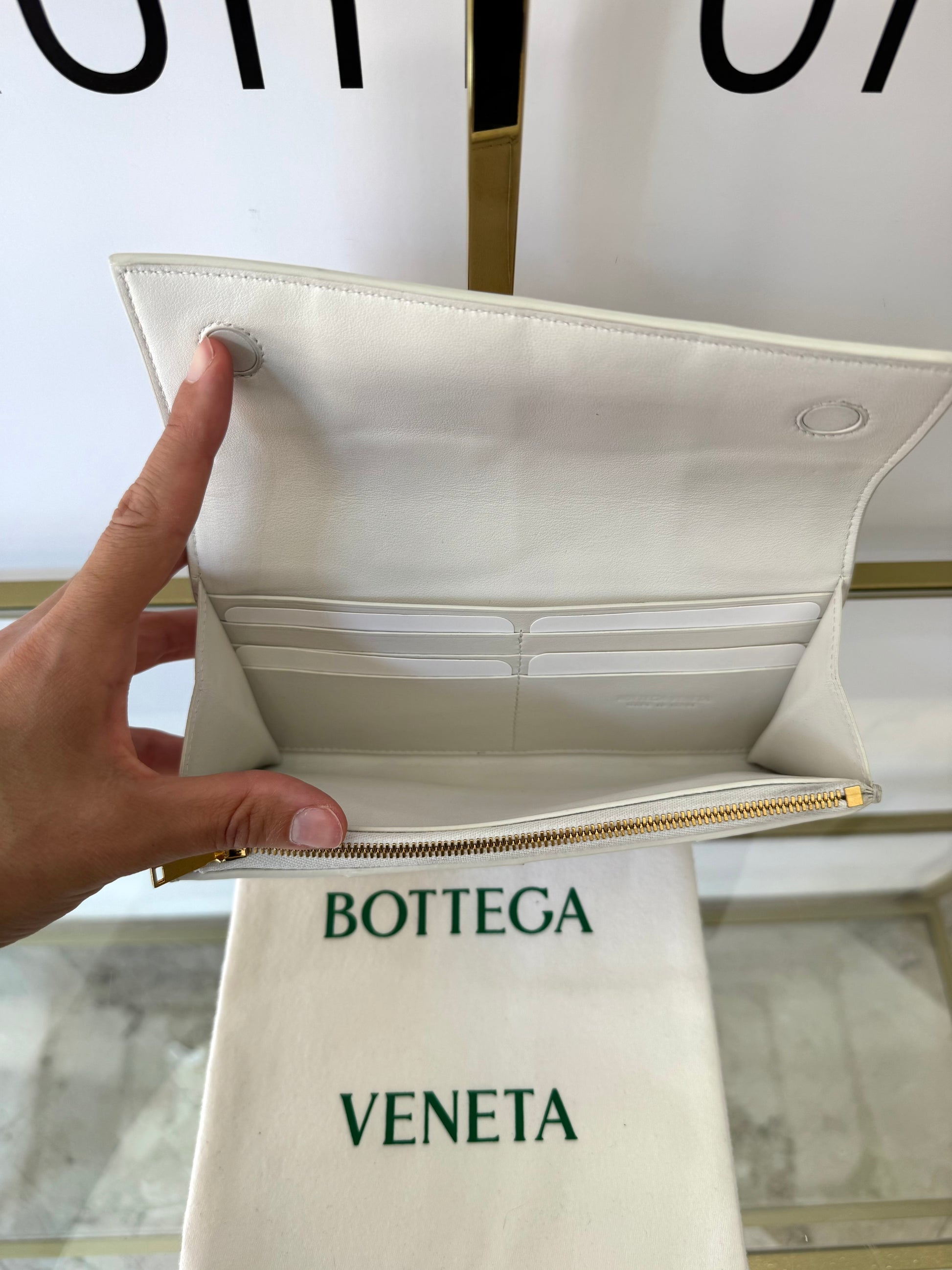 Portafoglio Cassette bianco Bottega Veneta