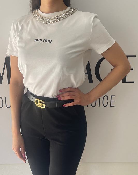T-Shirt in cotone Miu Miu