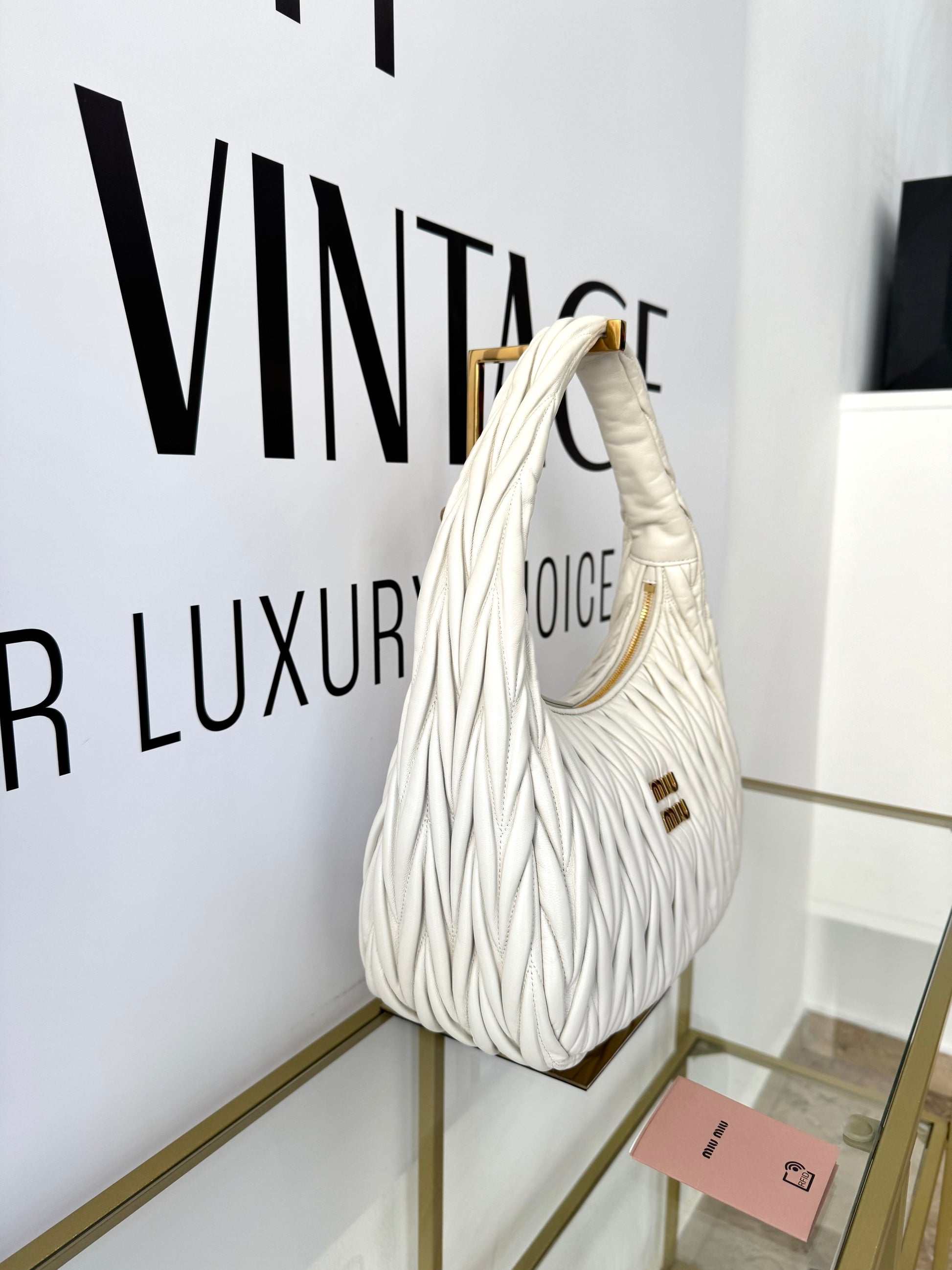 Borsa Hobo Wander Matelassé Miu Miu