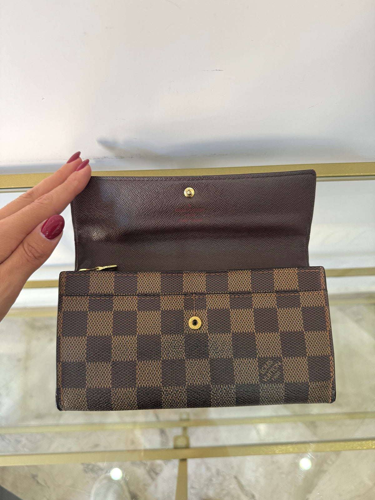 Portafoglio Sarah Damier Ebéne Louis Vuitton
