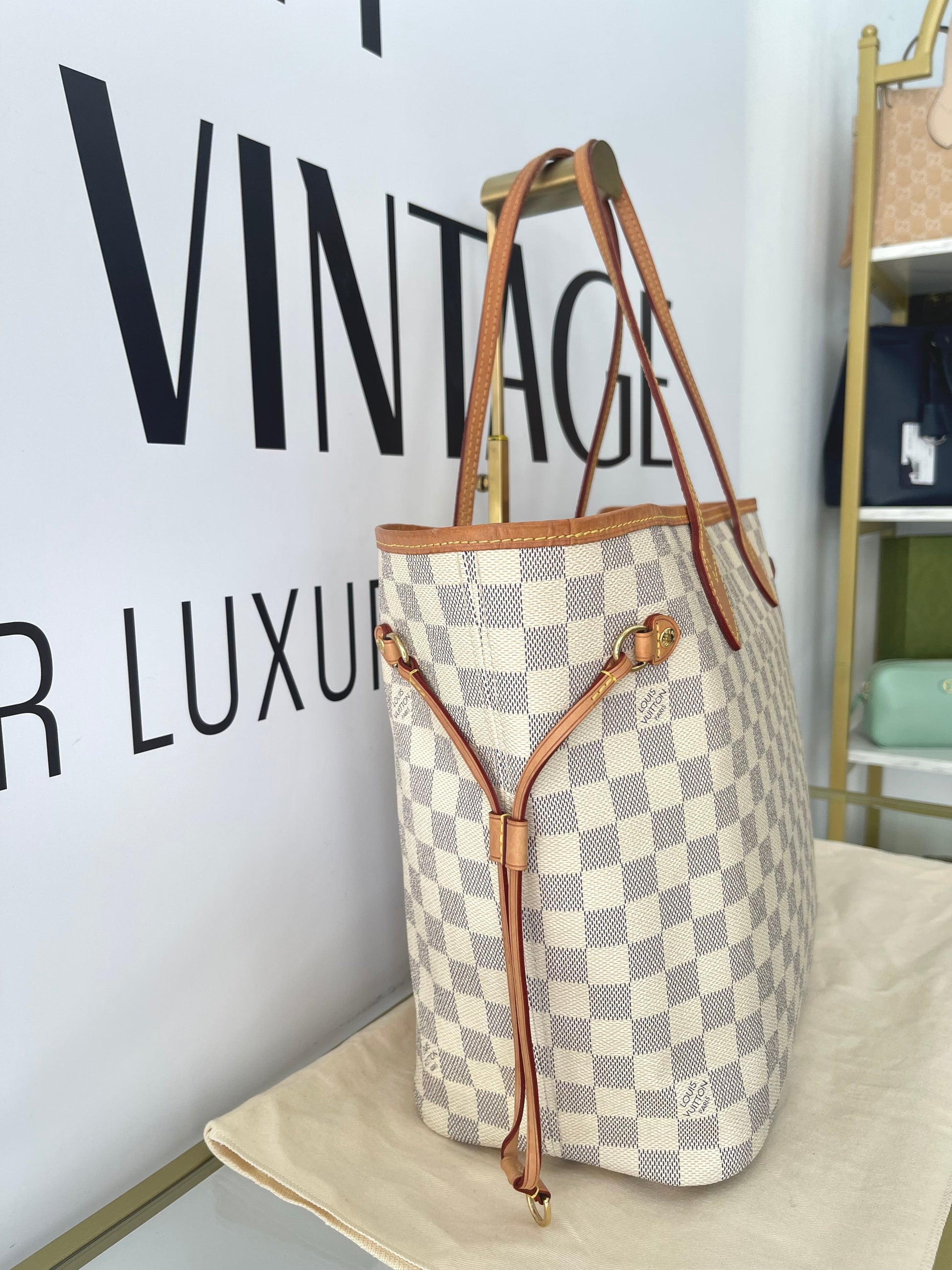 Borsa Neverfull MM Damier Azur Louis Vuitton