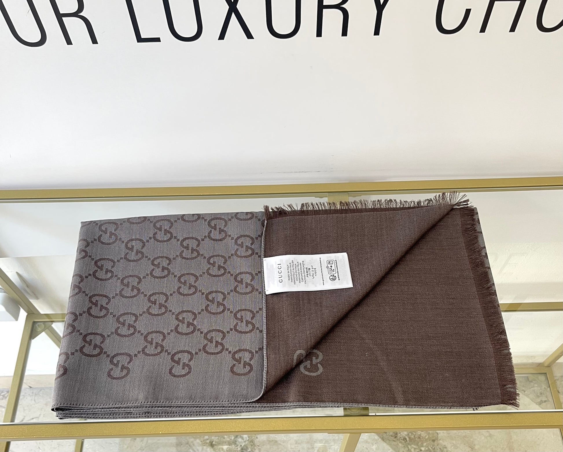 Stola GG in Lana e Seta reversibile Gucci