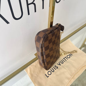 Borsa Mini Pochette Accessoires Damier Ebène Louis Vuitton