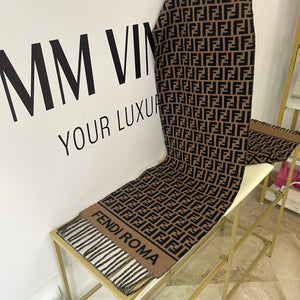 Sciarpa FF nero/tabacco Fendi