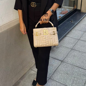 Borsa B-Buzz pelle trapuntata 22 Beige Balmain