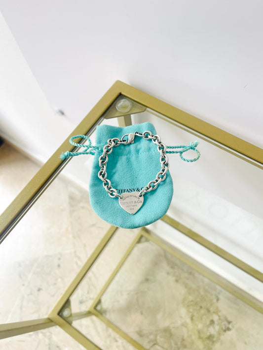 Bracciale a maglie cuore centrale M Tiffany