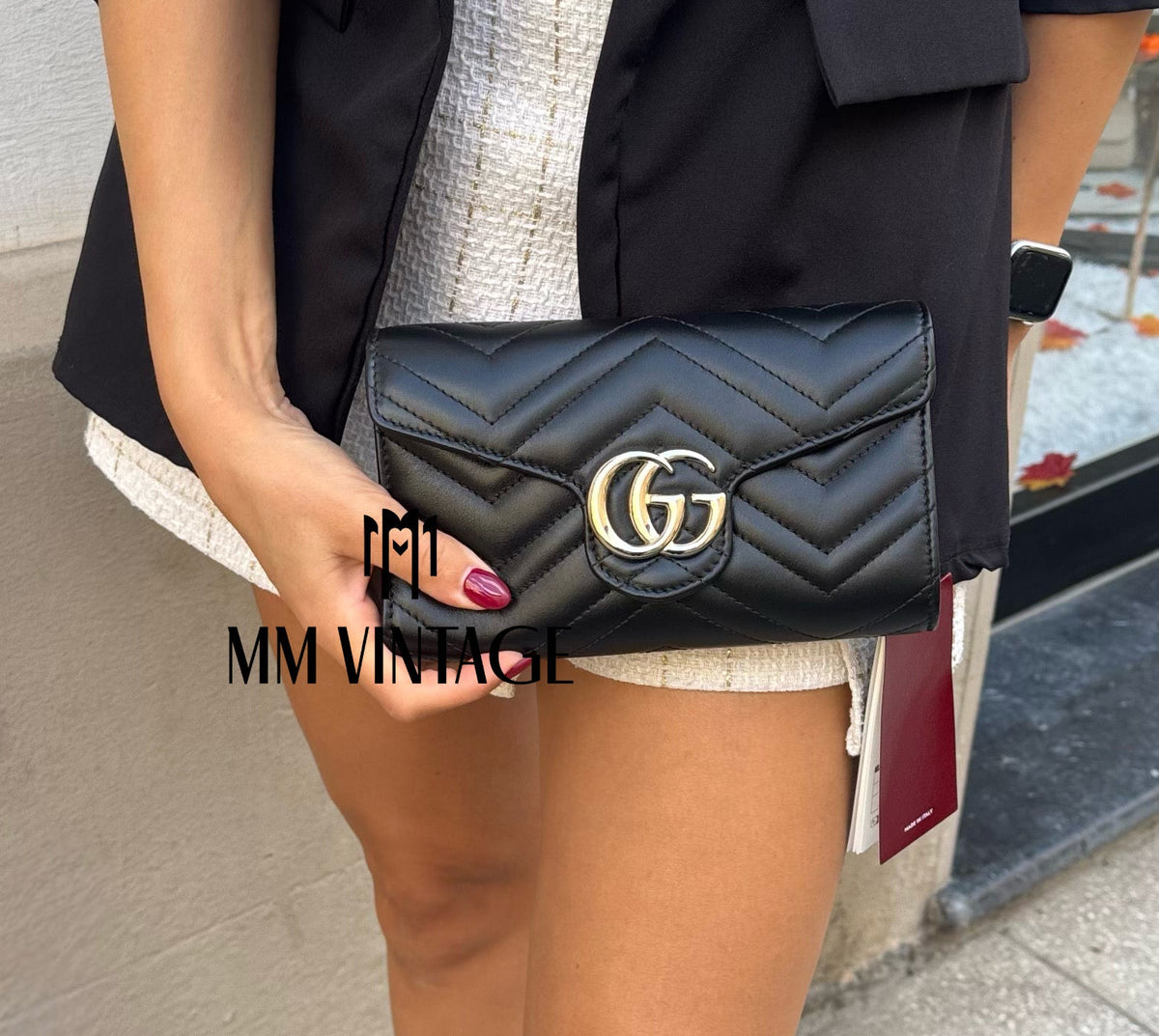 Wallet On Chain Marmont GG hw oro Gucci