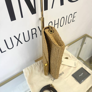 Borsa Kate 99 in rafia con nappina Saint Laurent