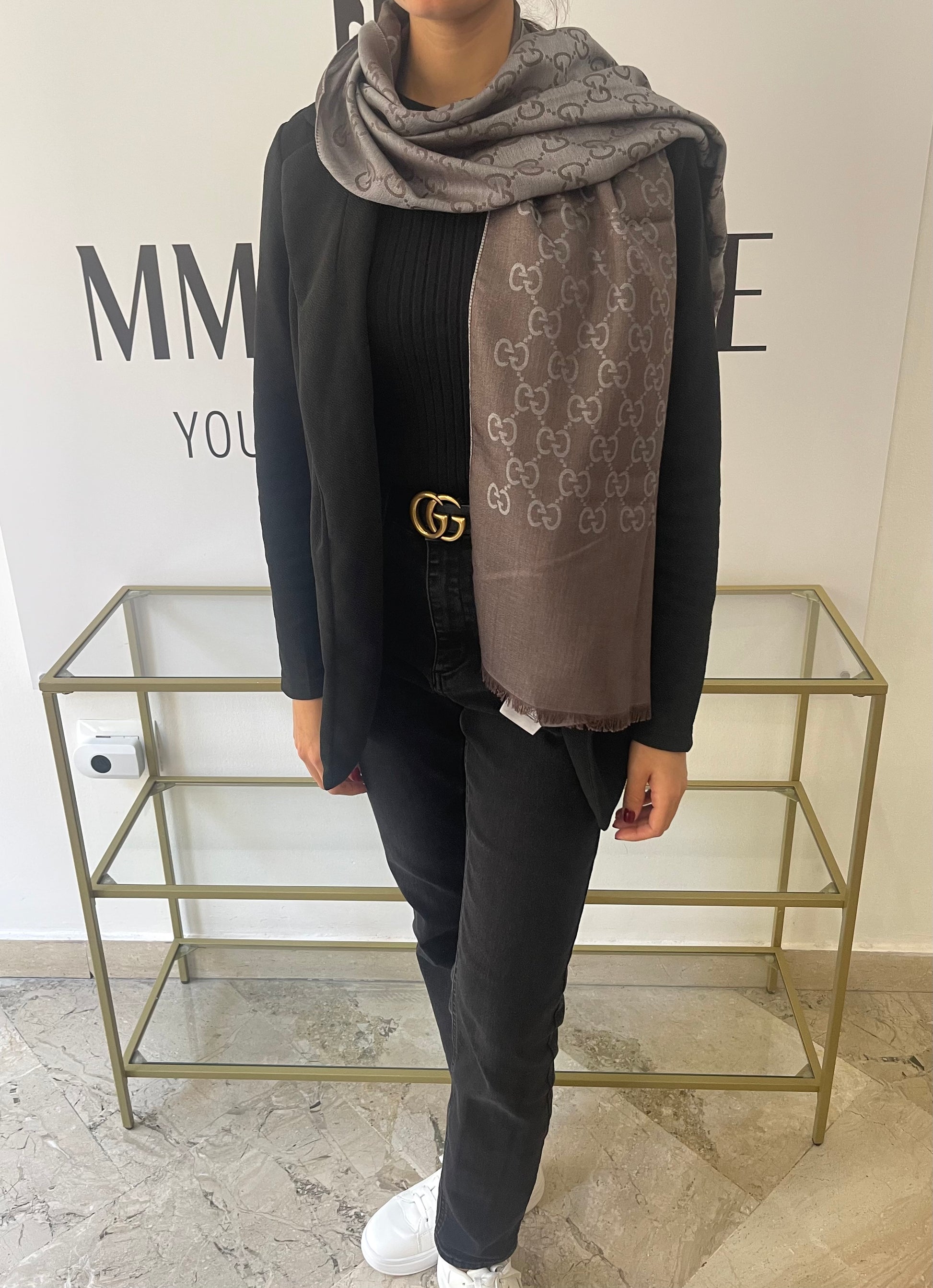 Stola GG in Lana e Seta reversibile Gucci