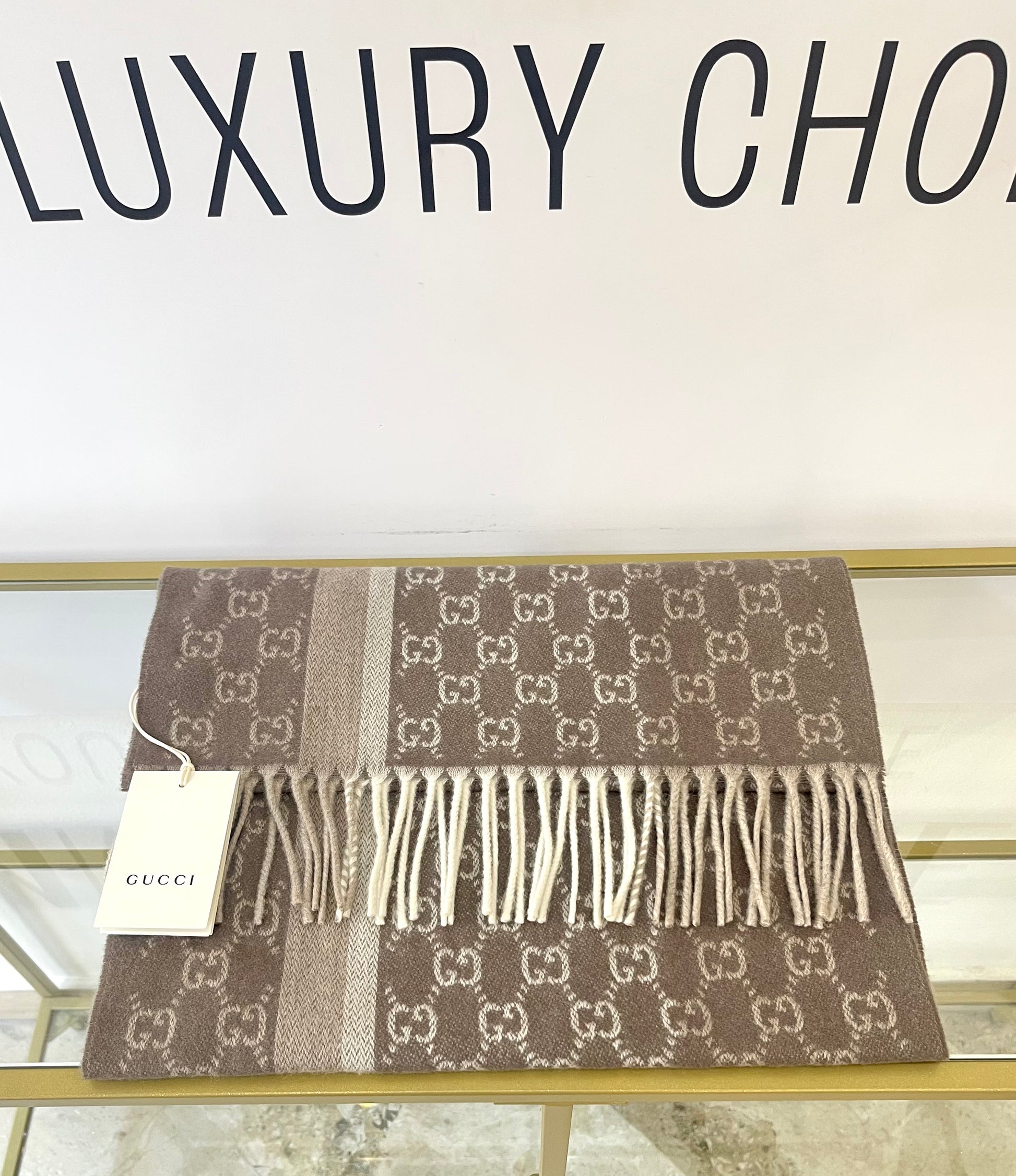 Sciarpa GG con frange Gucci