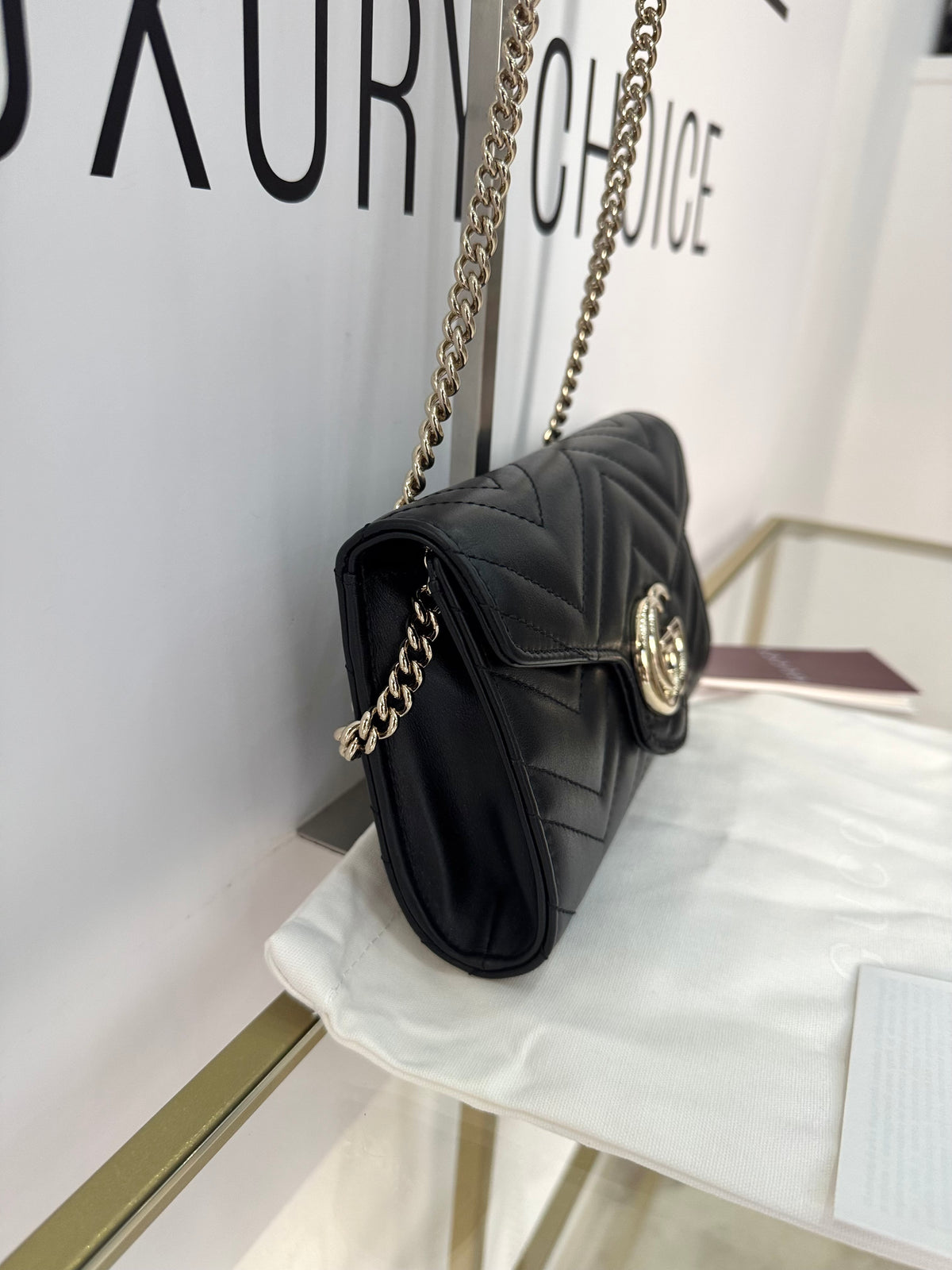 Wallet On Chain Marmont GG hw oro Gucci
