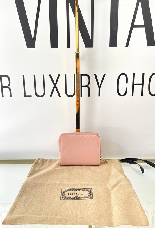Portafoglio con logo Gucci rosa chiaro