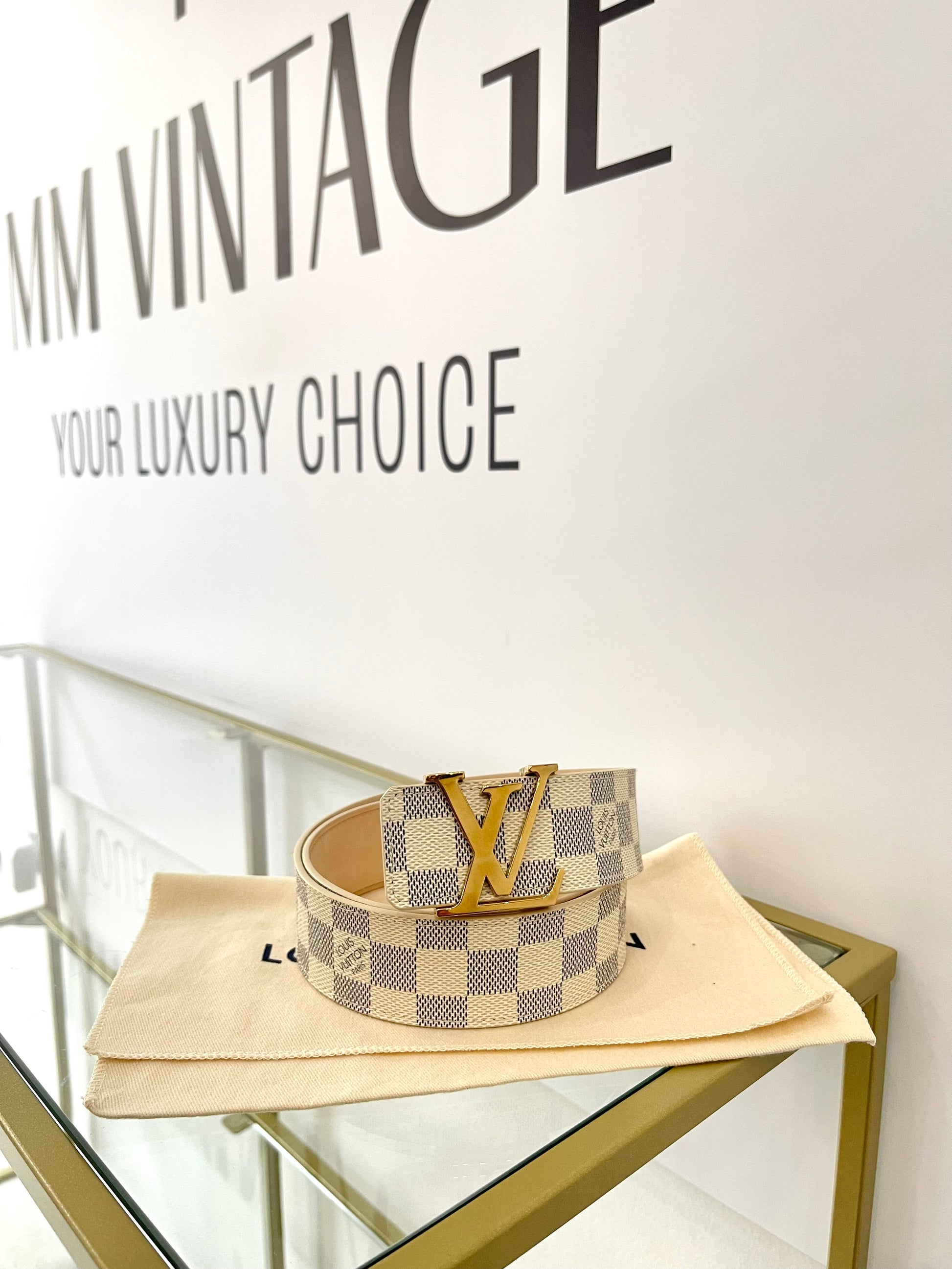 Cintura LV Initiales Damier Azur Louis Vuitton