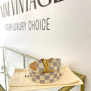 Cintura LV Initiales Damier Azur Louis Vuitton