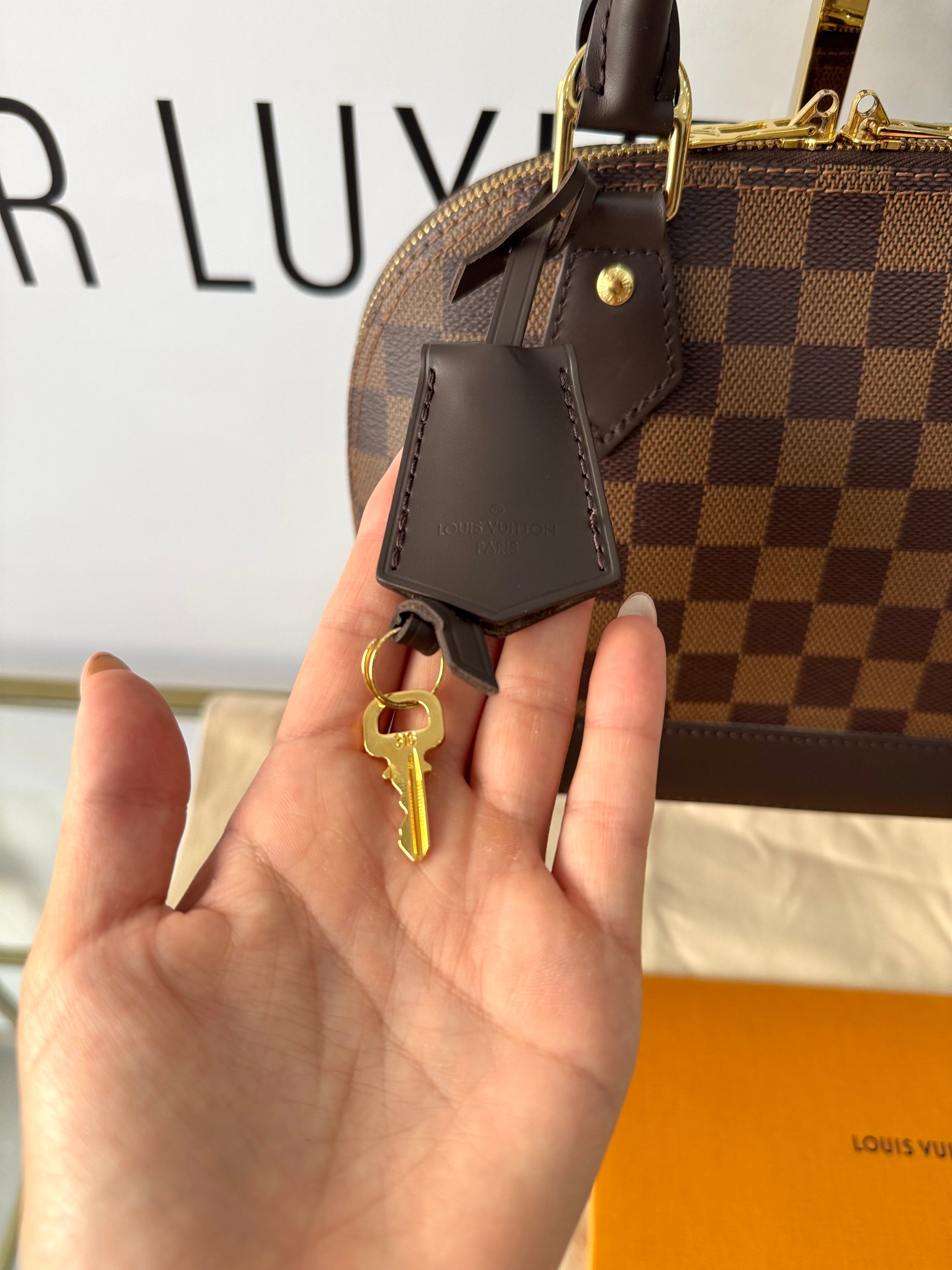 Borsa Alma BB Damier Ébène Louis Vuitton