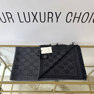 Sciarpa GG jacquard grigio antracite Gucci