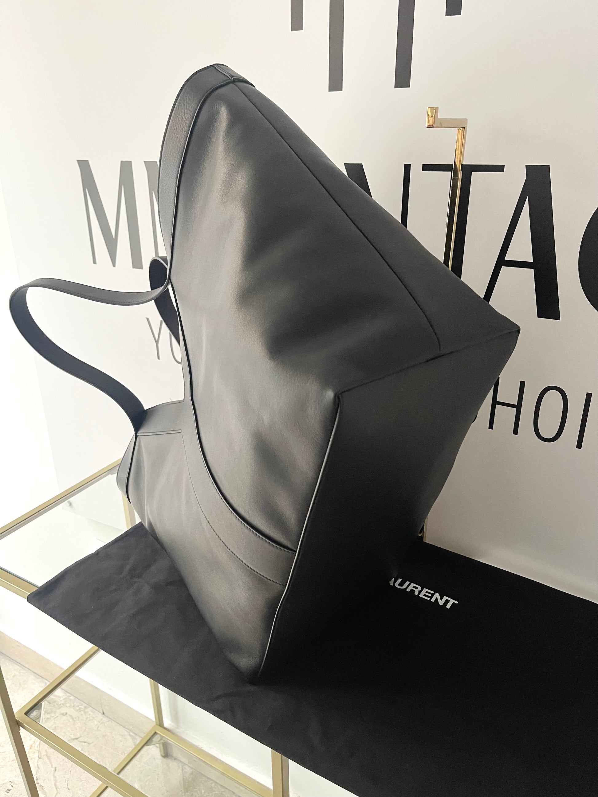 Tote Bag Y maxi in pelle martellata Saint Laurent