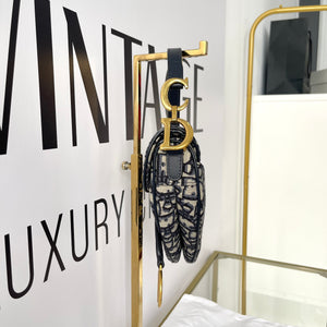 Borsa Mini Saddle Jacquard blu Dior